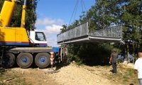 Ossatures métalliques pour la reconstruction du pont sur la Bar à Pont à Bar